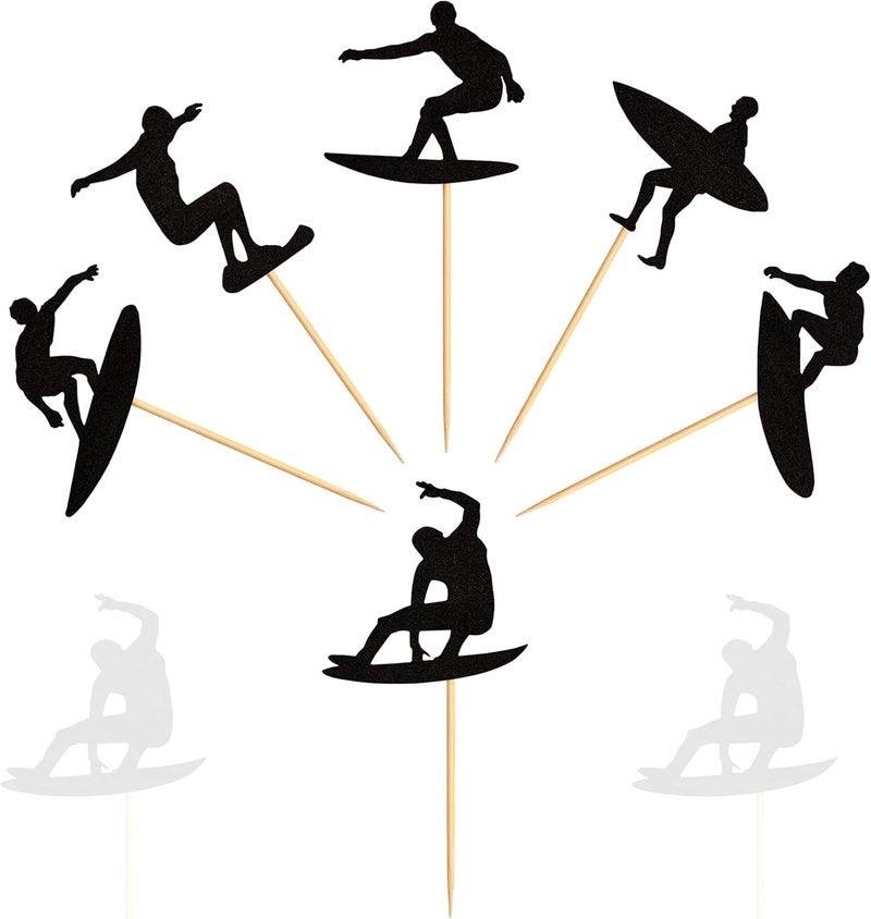 Ercadio 24 Pack Surfing Cupcake Toppers - Image 3
